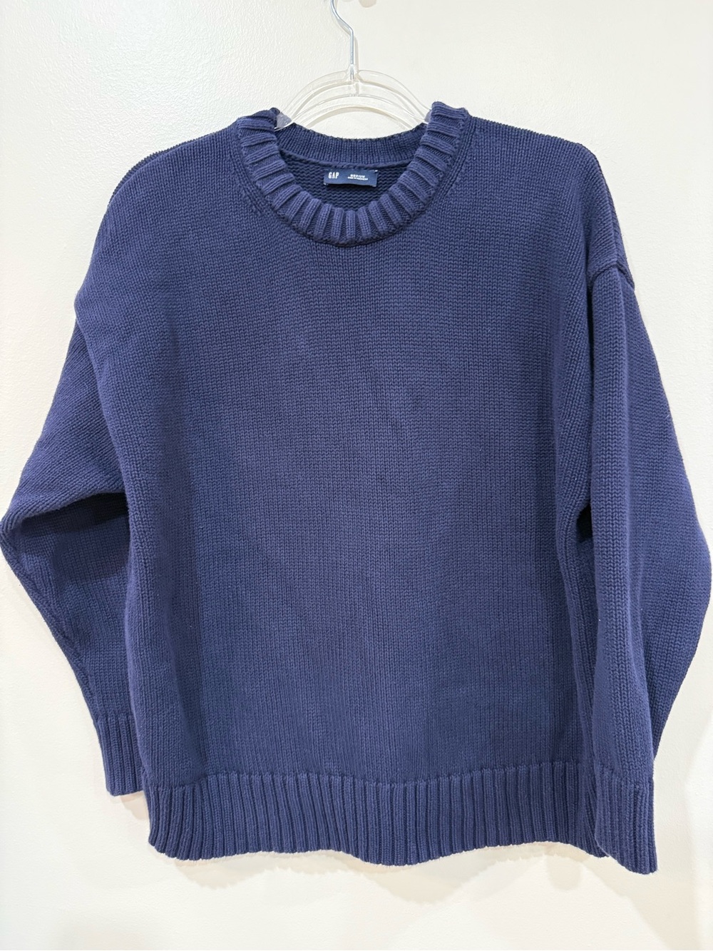 Gap Navy Blue 100% Cotton Oversized Crewneck Sweater